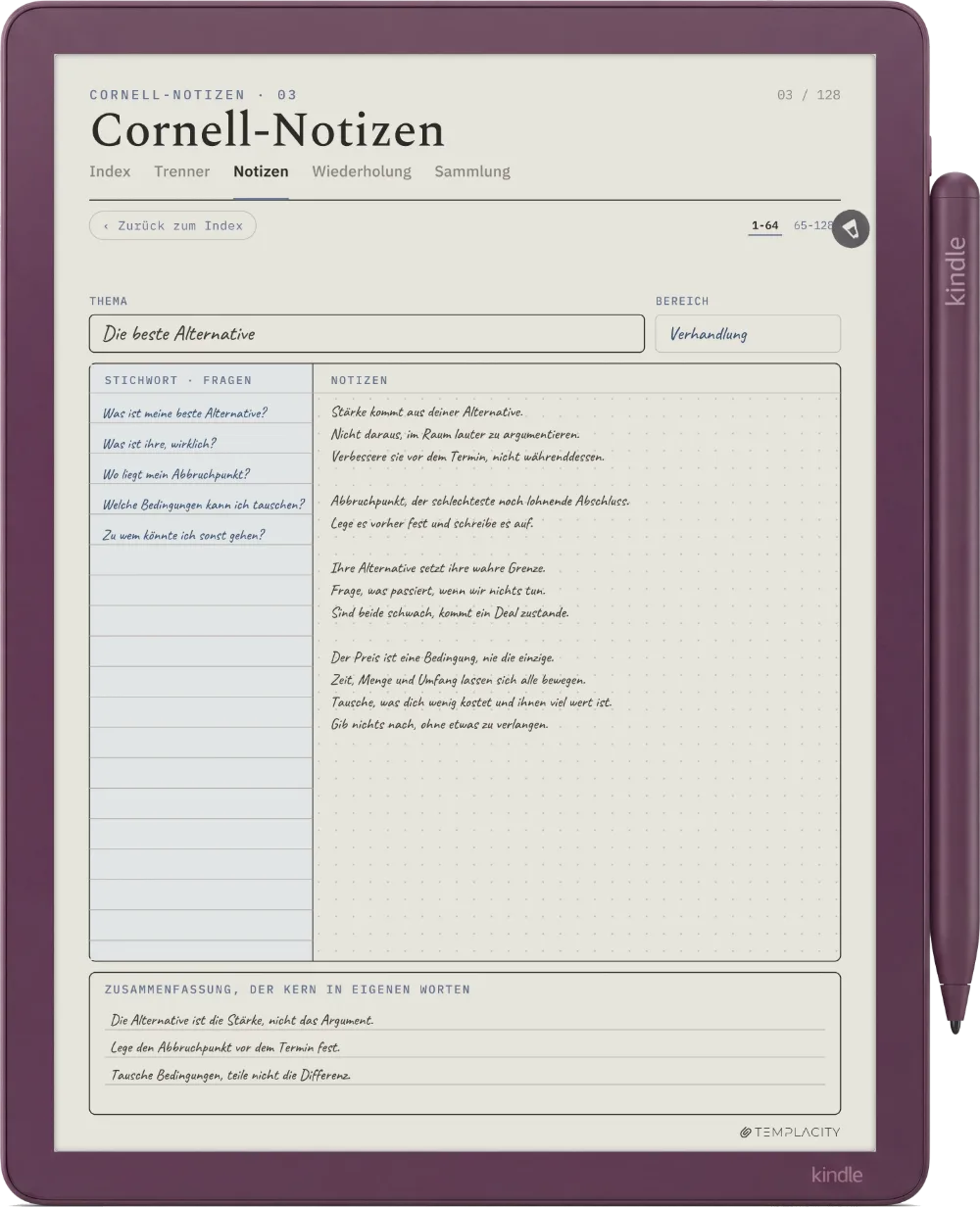 The Planner auf dem Kindle Scribe Colorsoft