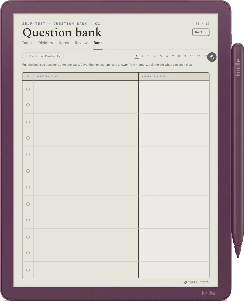 The Planner · Cornell Notes Kindle Scribe Colorsoft page 3