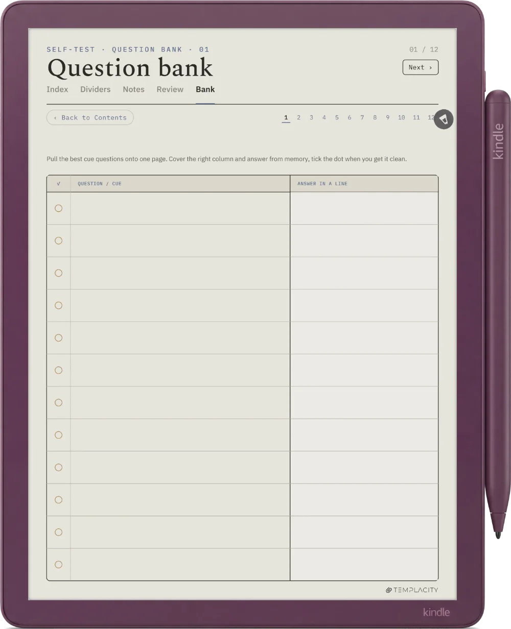 The Planner · Cornell Notes Kindle Scribe Colorsoft page 3