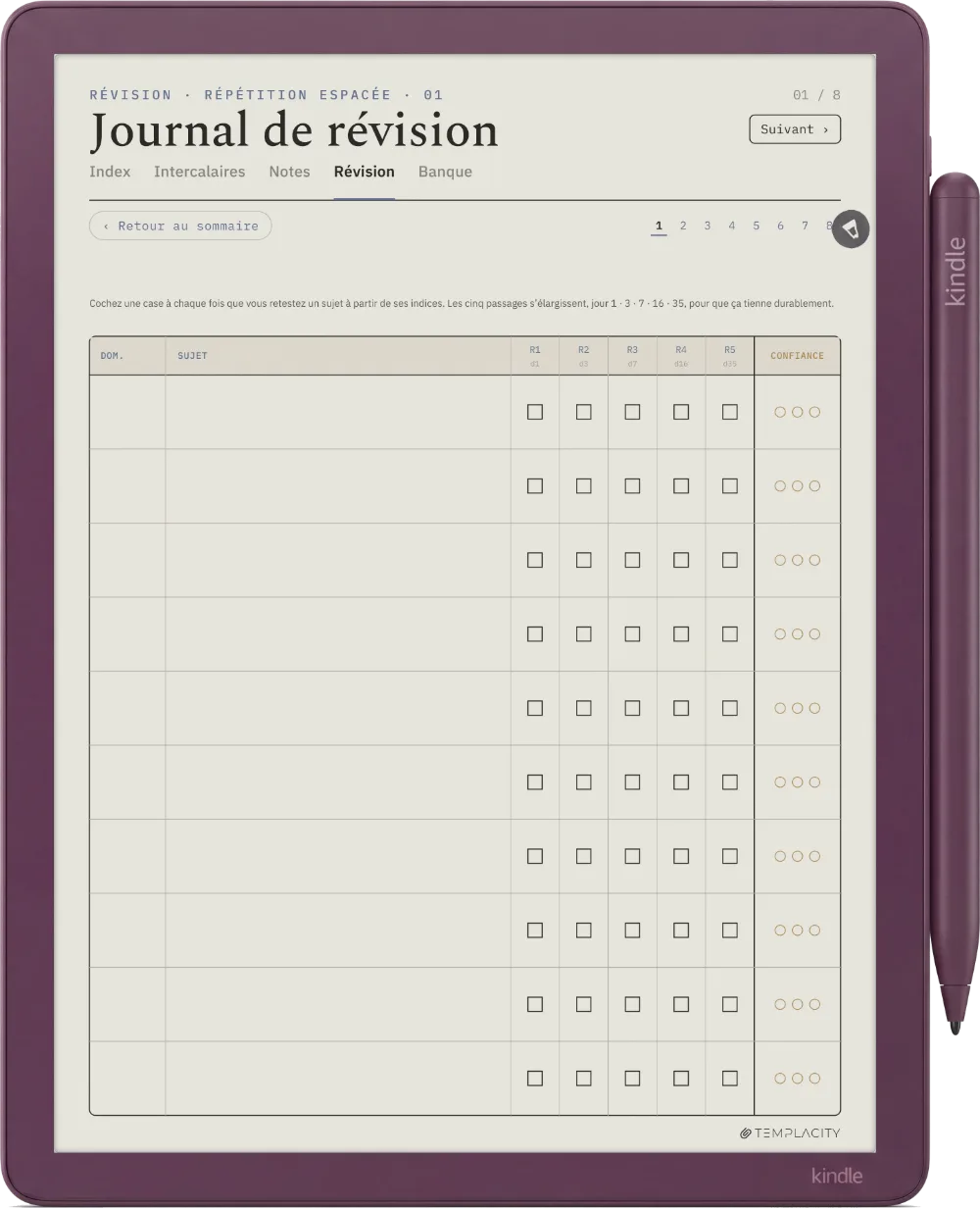 The Planner · Cornell Notes Kindle Scribe Colorsoft page 2
