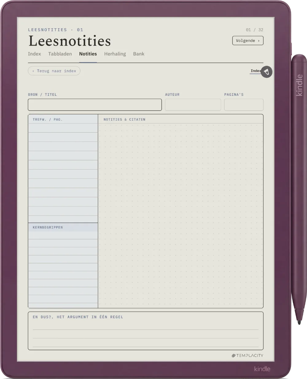 The Planner · Cornell-notities Kindle Scribe Colorsoft pagina 5