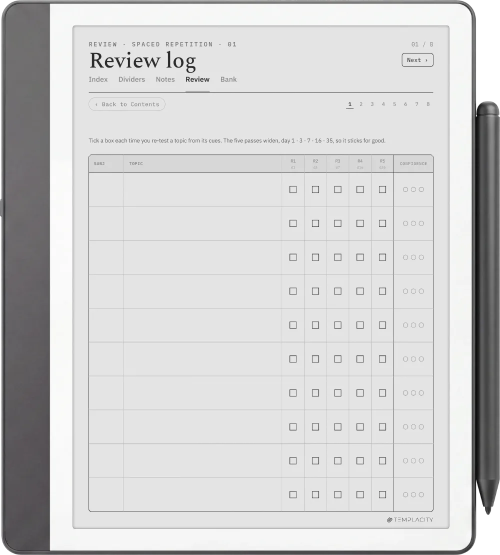 The Planner · Cornell Notes Kindle Scribe page 2