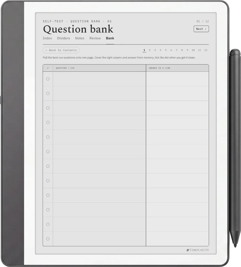 The Planner · Cornell Notes Kindle Scribe page 3