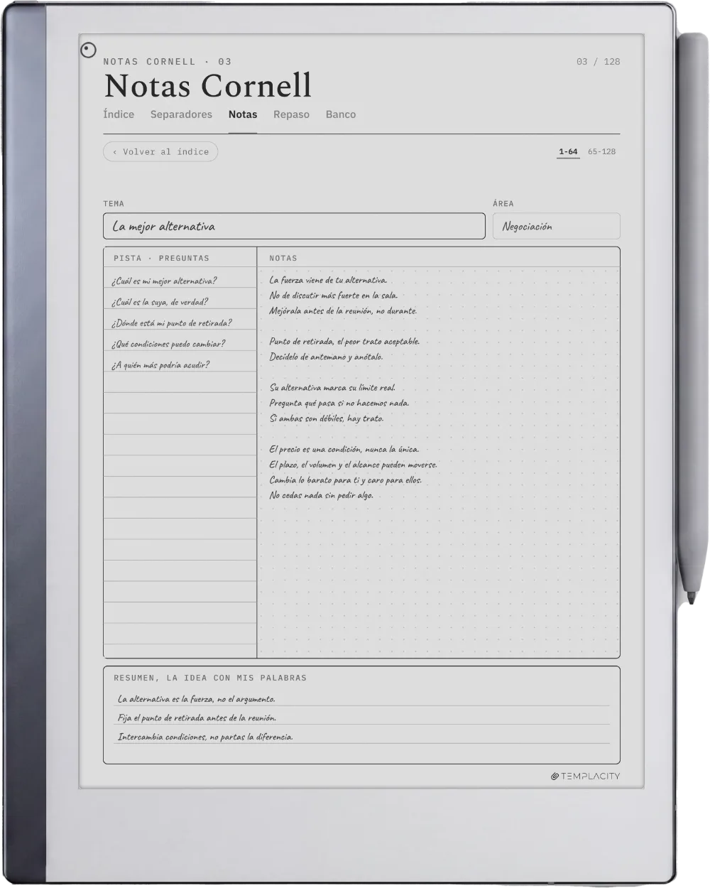 The Planner en el reMarkable 2