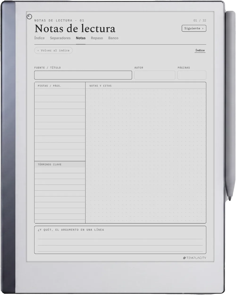 The Planner · Notas Cornell reMarkable 2 página 5