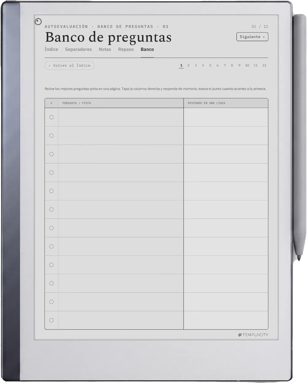 The Planner · Notas Cornell reMarkable 2 página 3