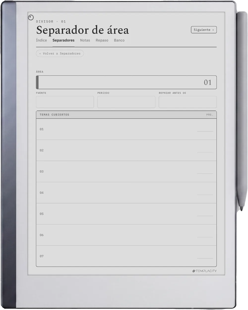 The Planner · Notas Cornell reMarkable 2 página 4