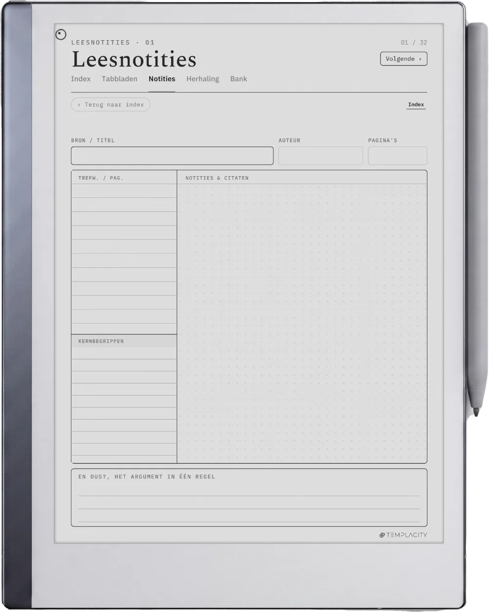 The Planner · Cornell-notities reMarkable 2 pagina 5