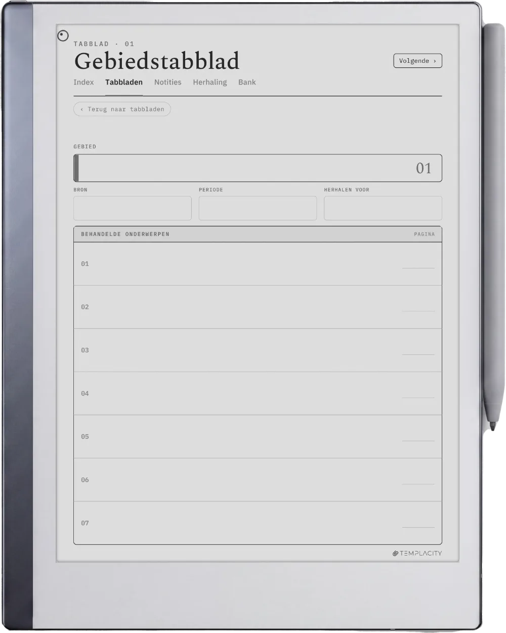 The Planner · Cornell-notities reMarkable 2 pagina 4