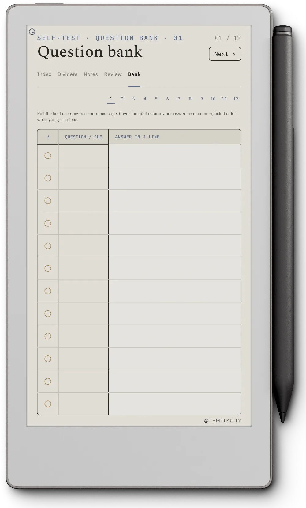 The Planner · Cornell Notes reMarkable Paper Pro Move page 3