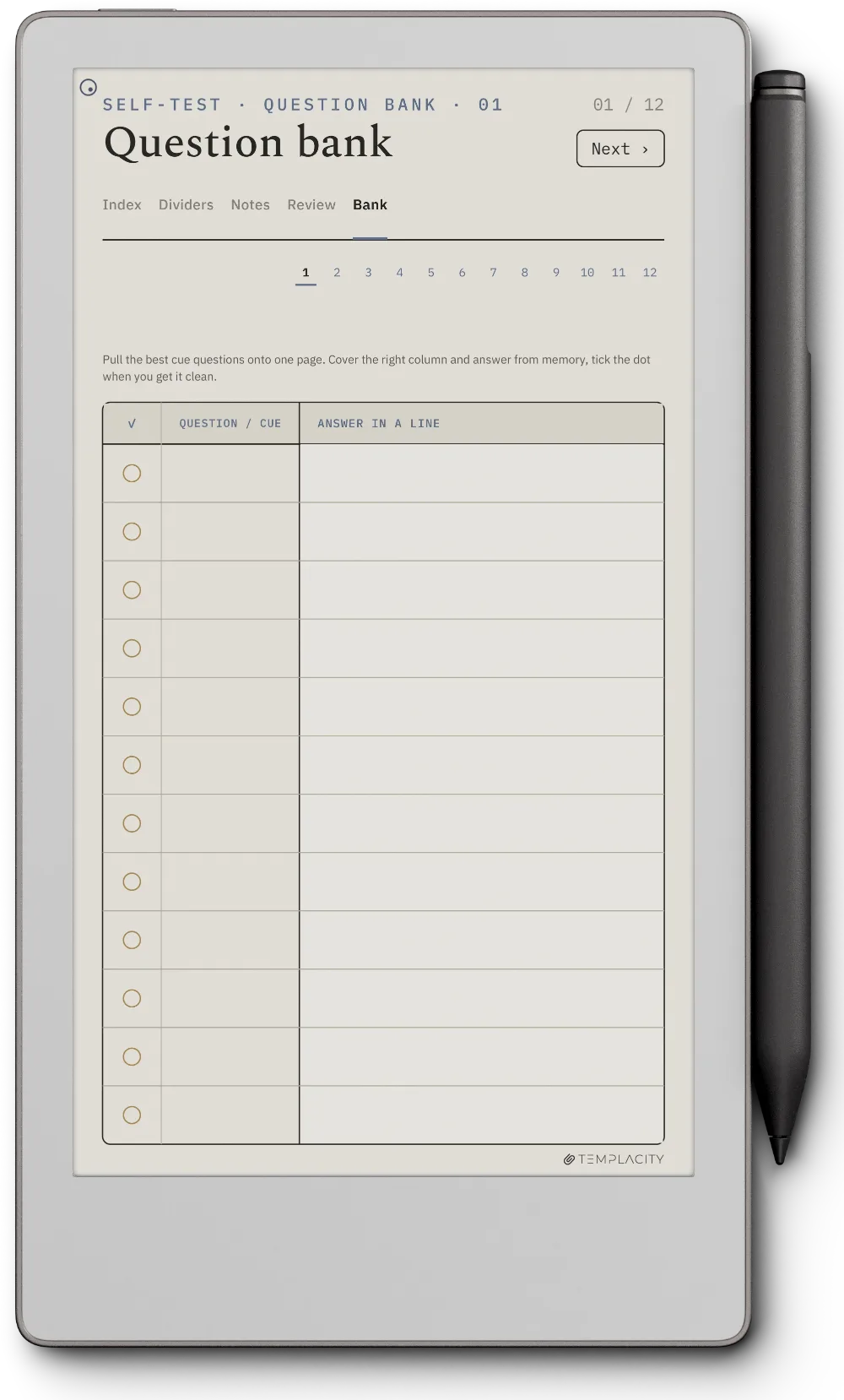 The Planner · Cornell Notes reMarkable Paper Pro Move page 3
