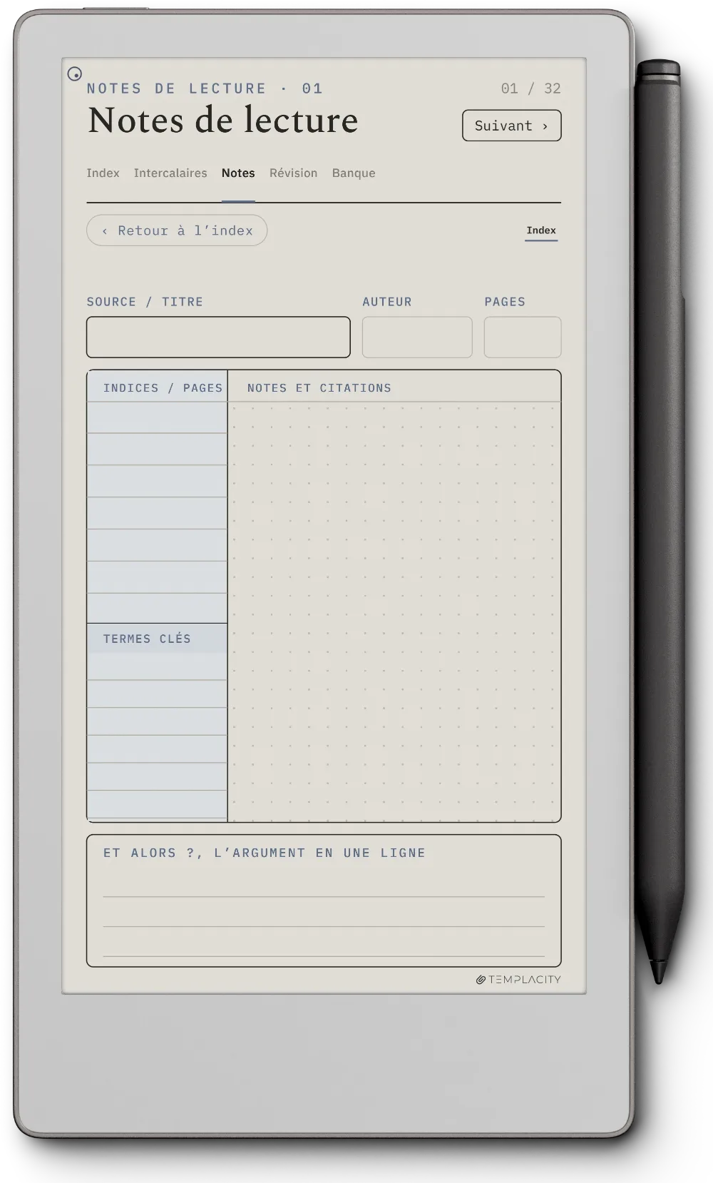 The Planner · Cornell Notes reMarkable Paper Pro Move page 5