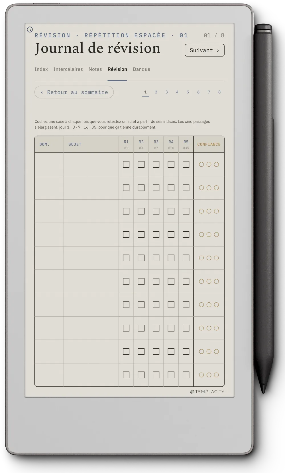 The Planner · Cornell Notes reMarkable Paper Pro Move page 2