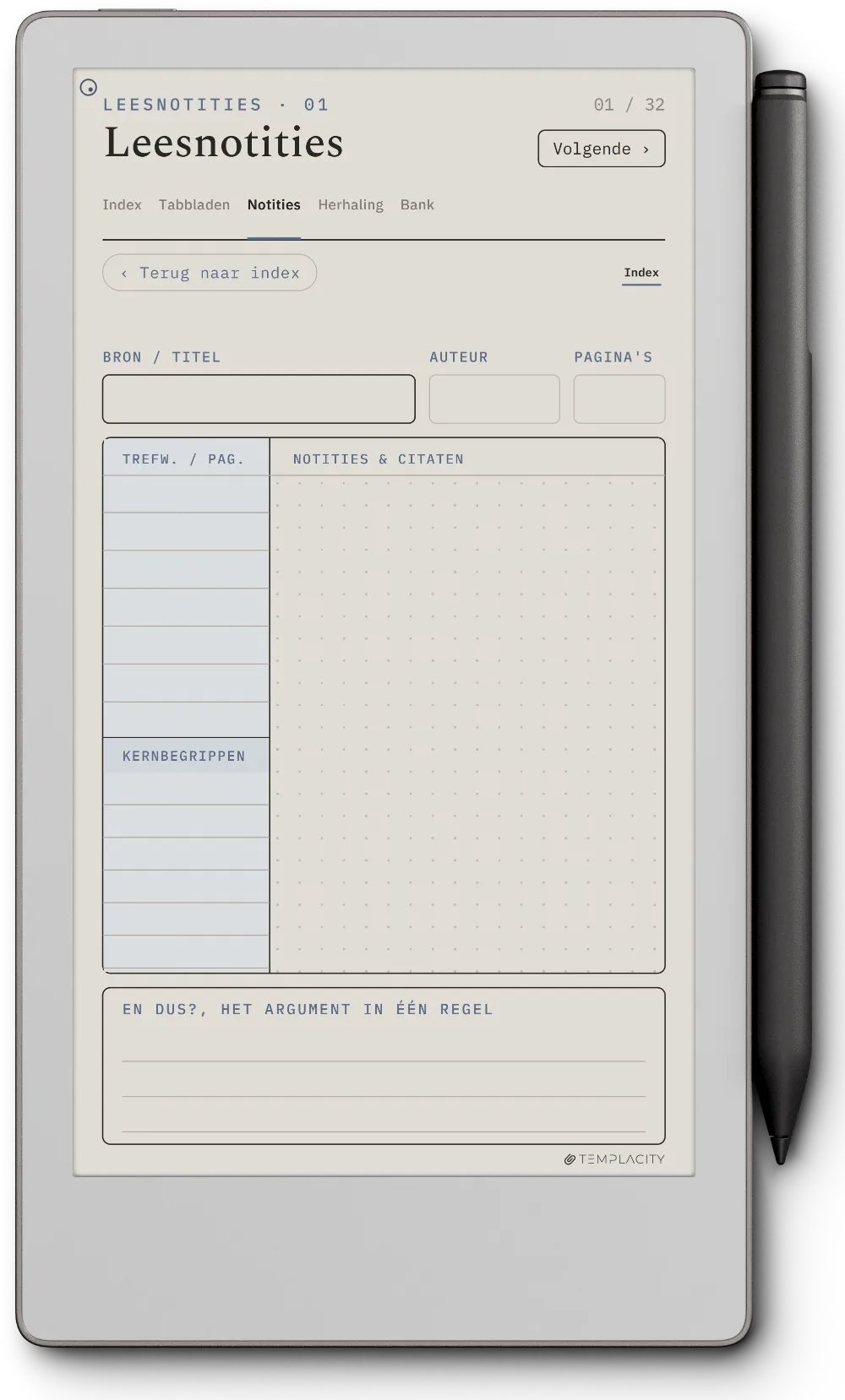 The Planner · Cornell-notities reMarkable Paper Pro Move pagina 5