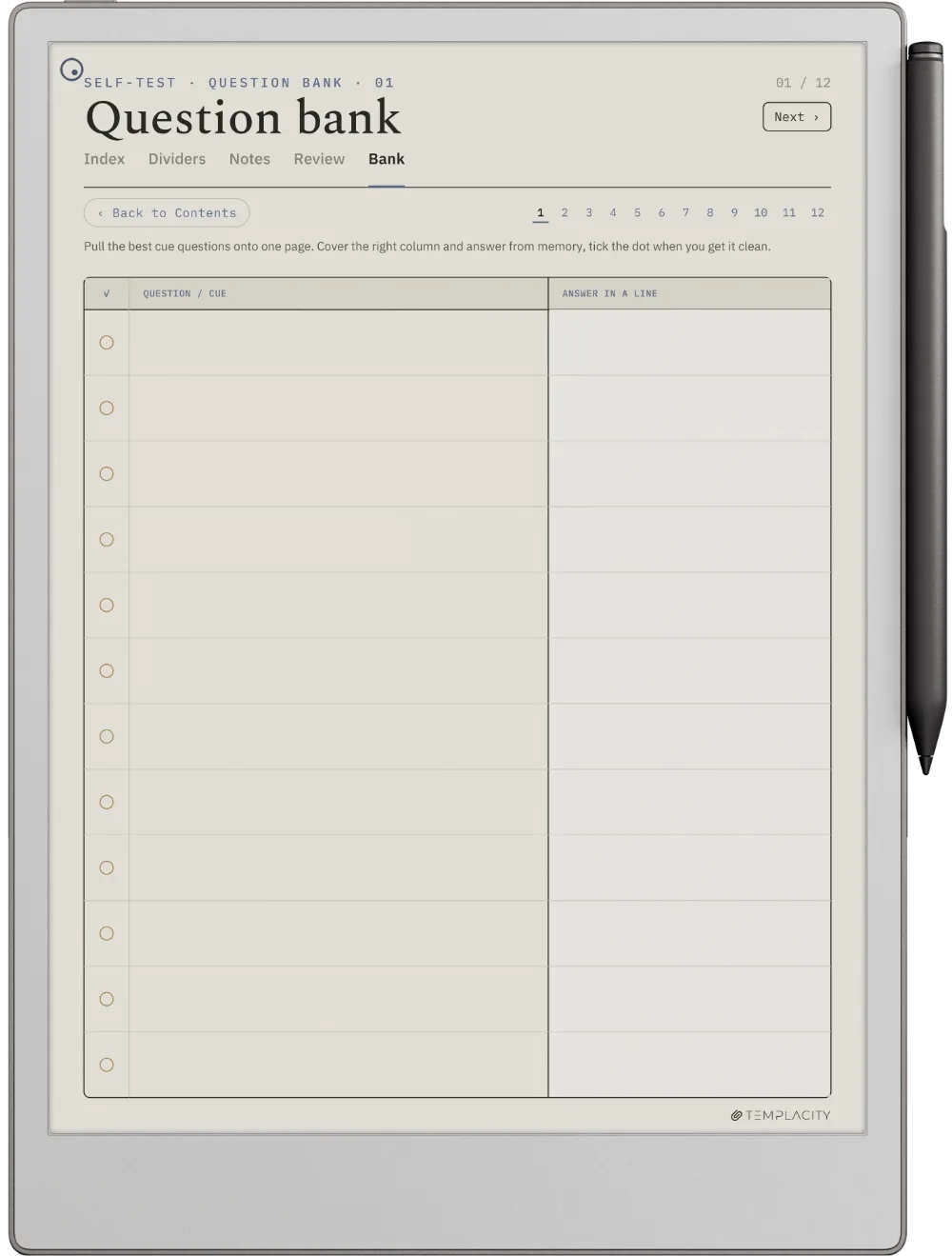 Cornell Notes reMarkable Paper Pro page 3