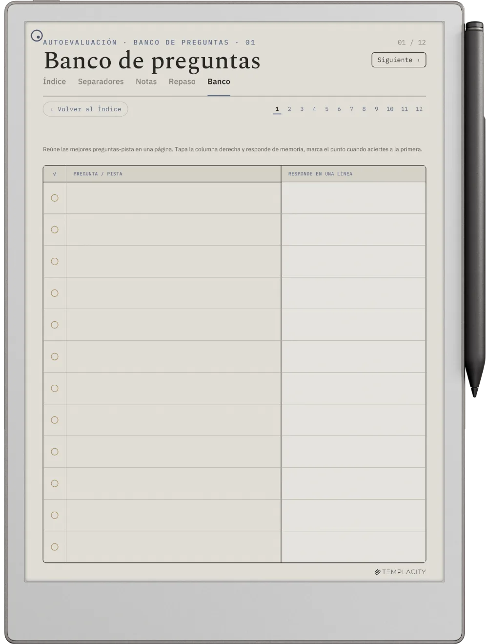 The Planner · Notas Cornell reMarkable Paper Pro página 3