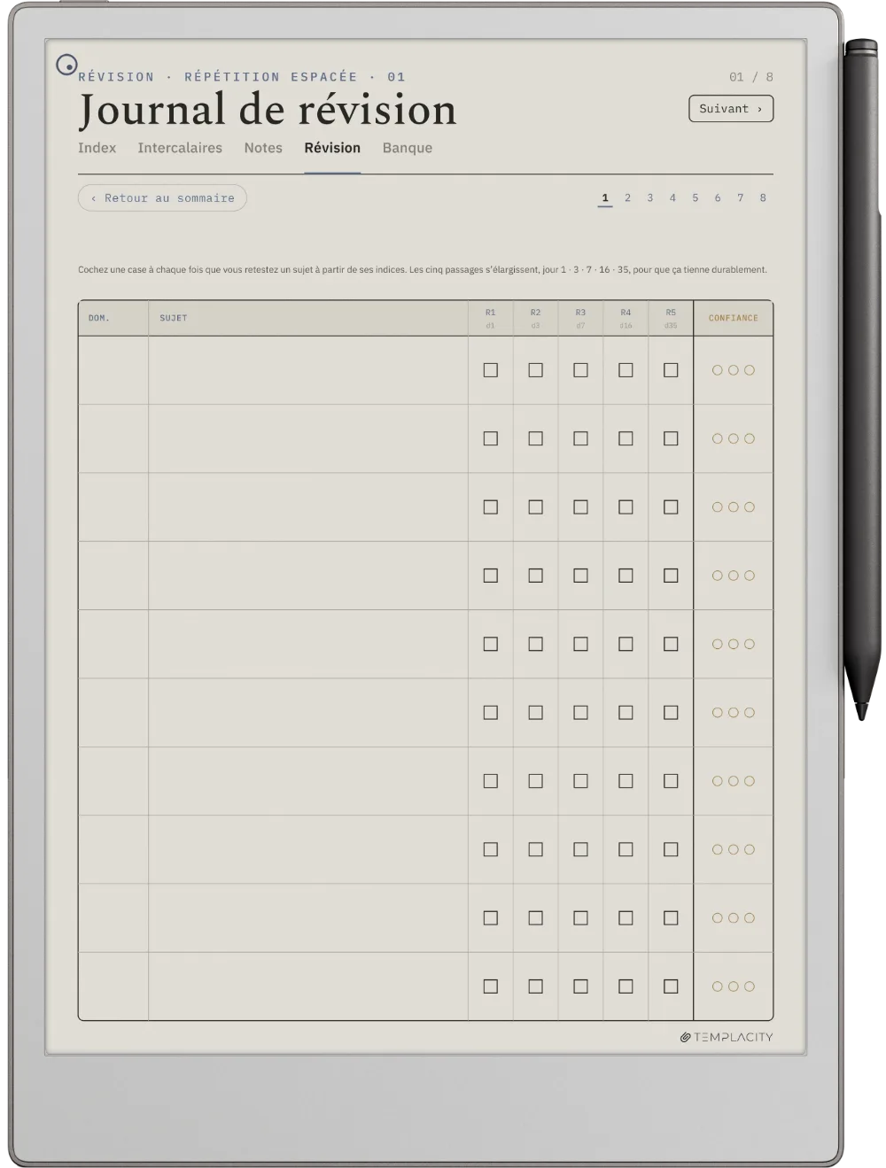 The Planner · Cornell Notes reMarkable Paper Pro page 2