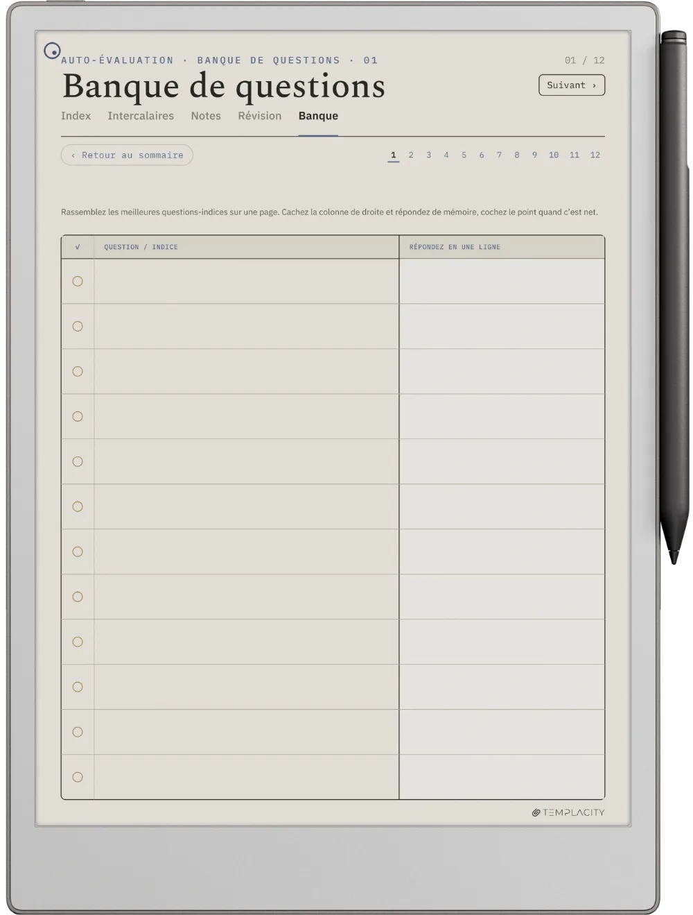 The Planner · Cornell Notes reMarkable Paper Pro page 3