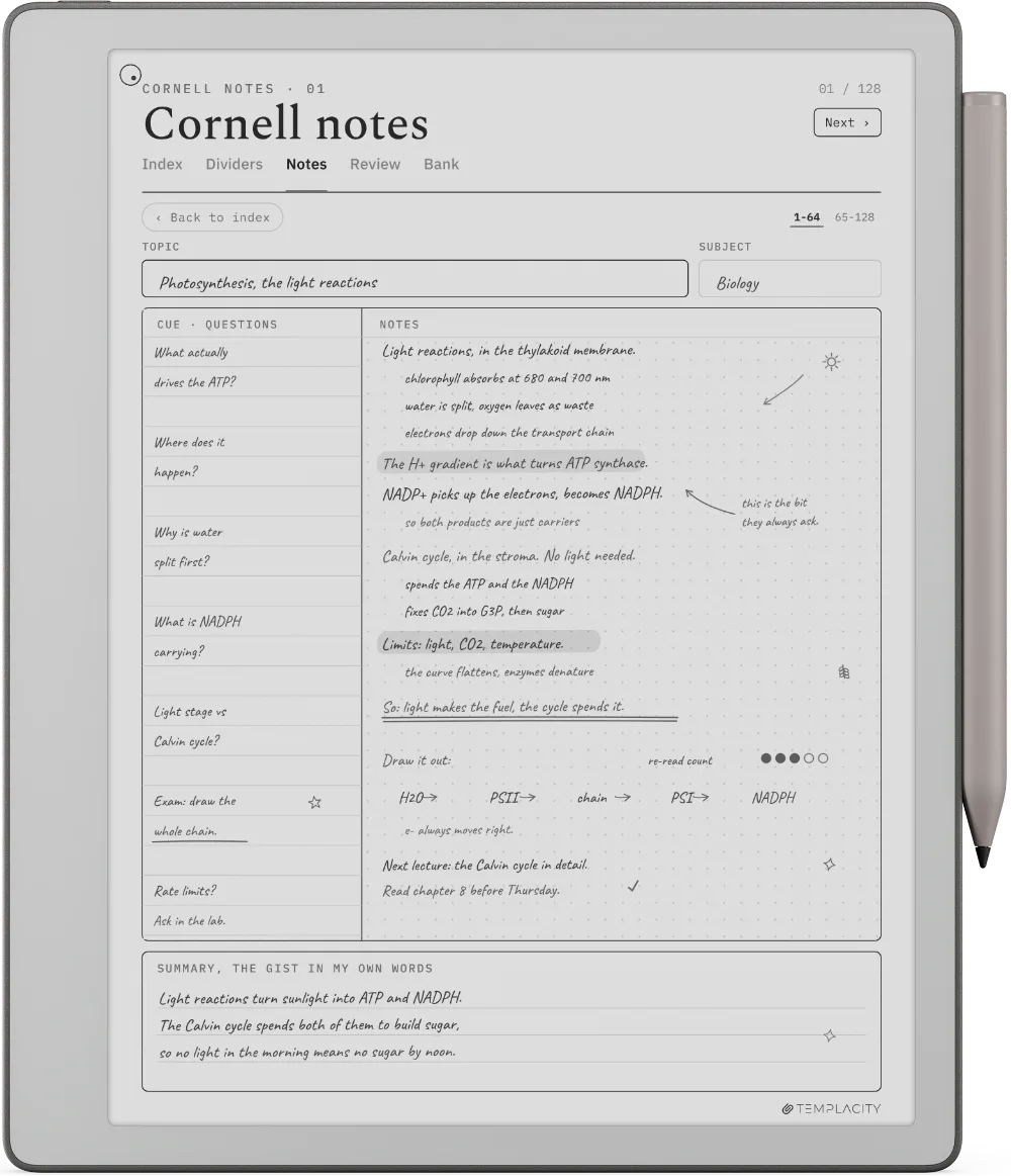 The Planner on the reMarkable Paper Pure