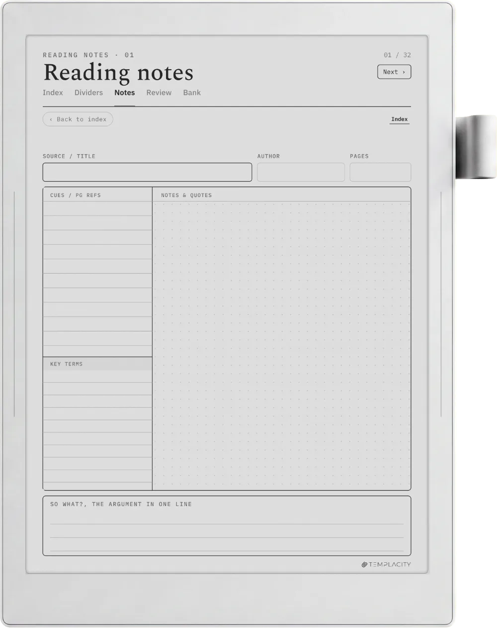 The Planner · Cornell Notes Supernote Manta page 5