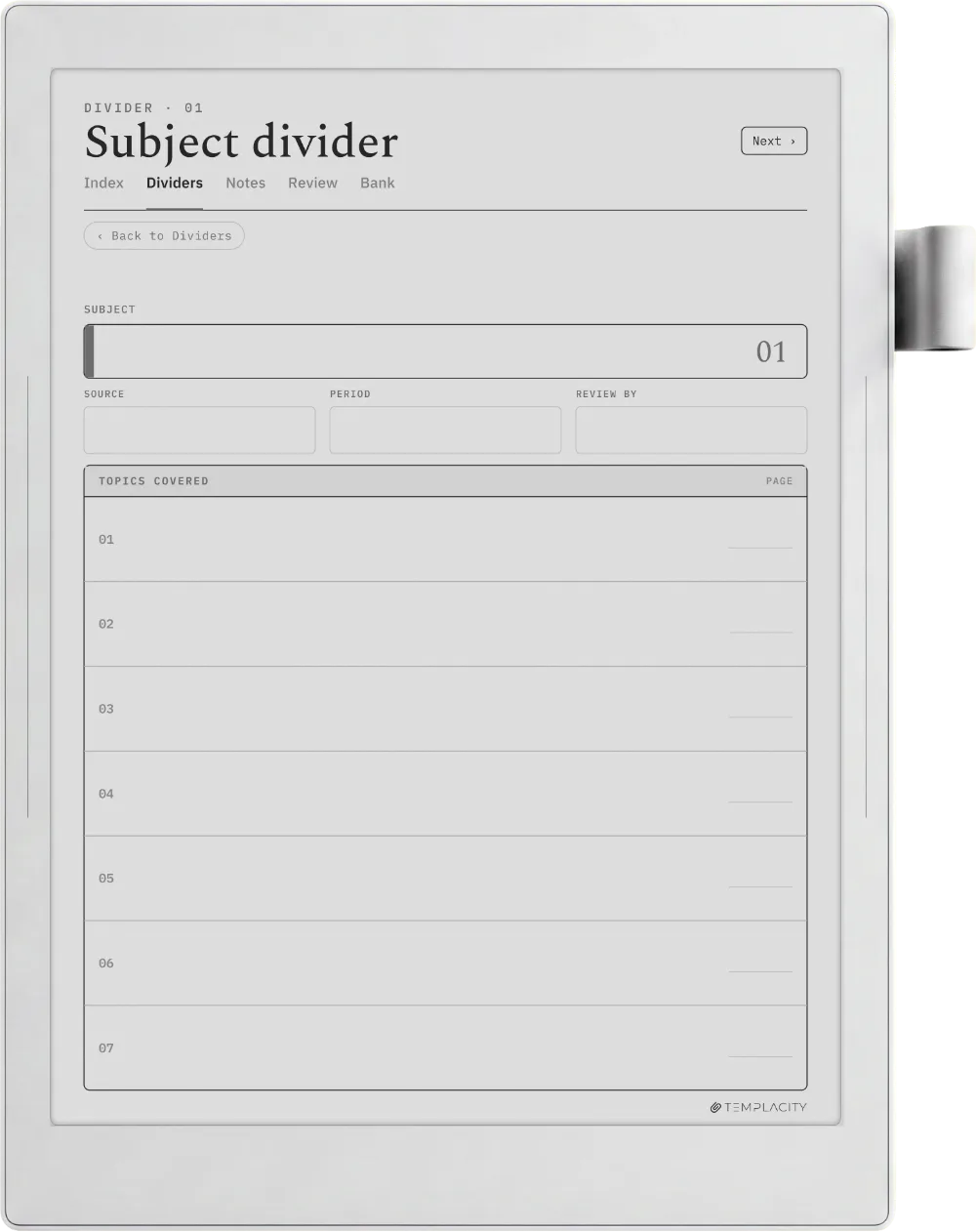 The Planner · Cornell Notes Supernote Manta page 4