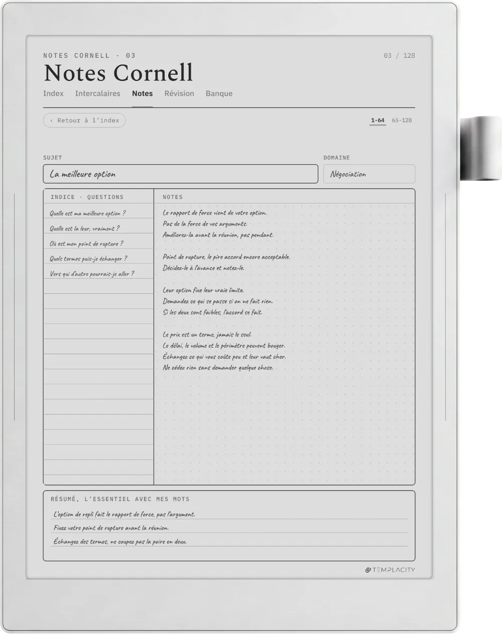 Le Planner sur la Supernote Manta