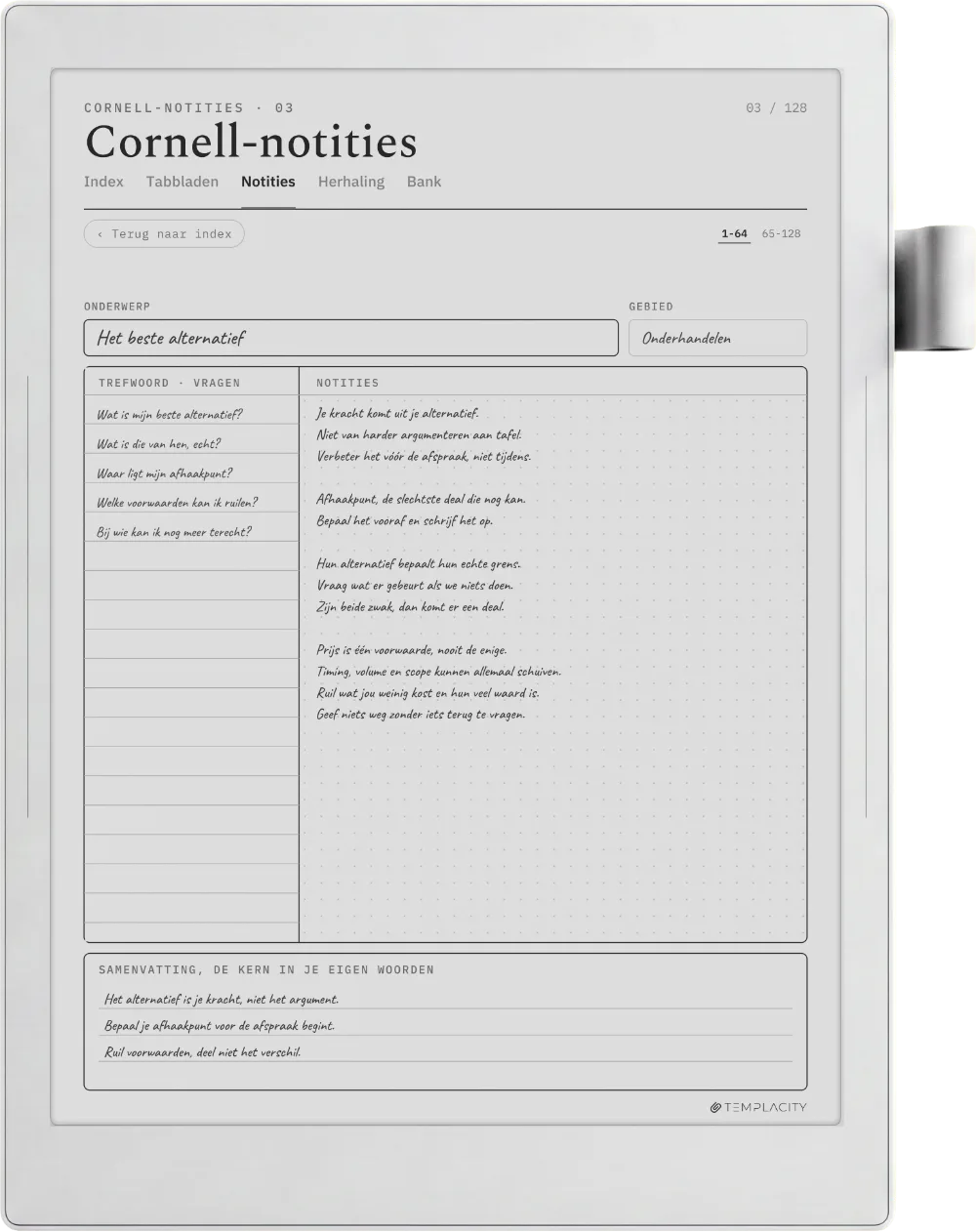The Planner op de Supernote Manta