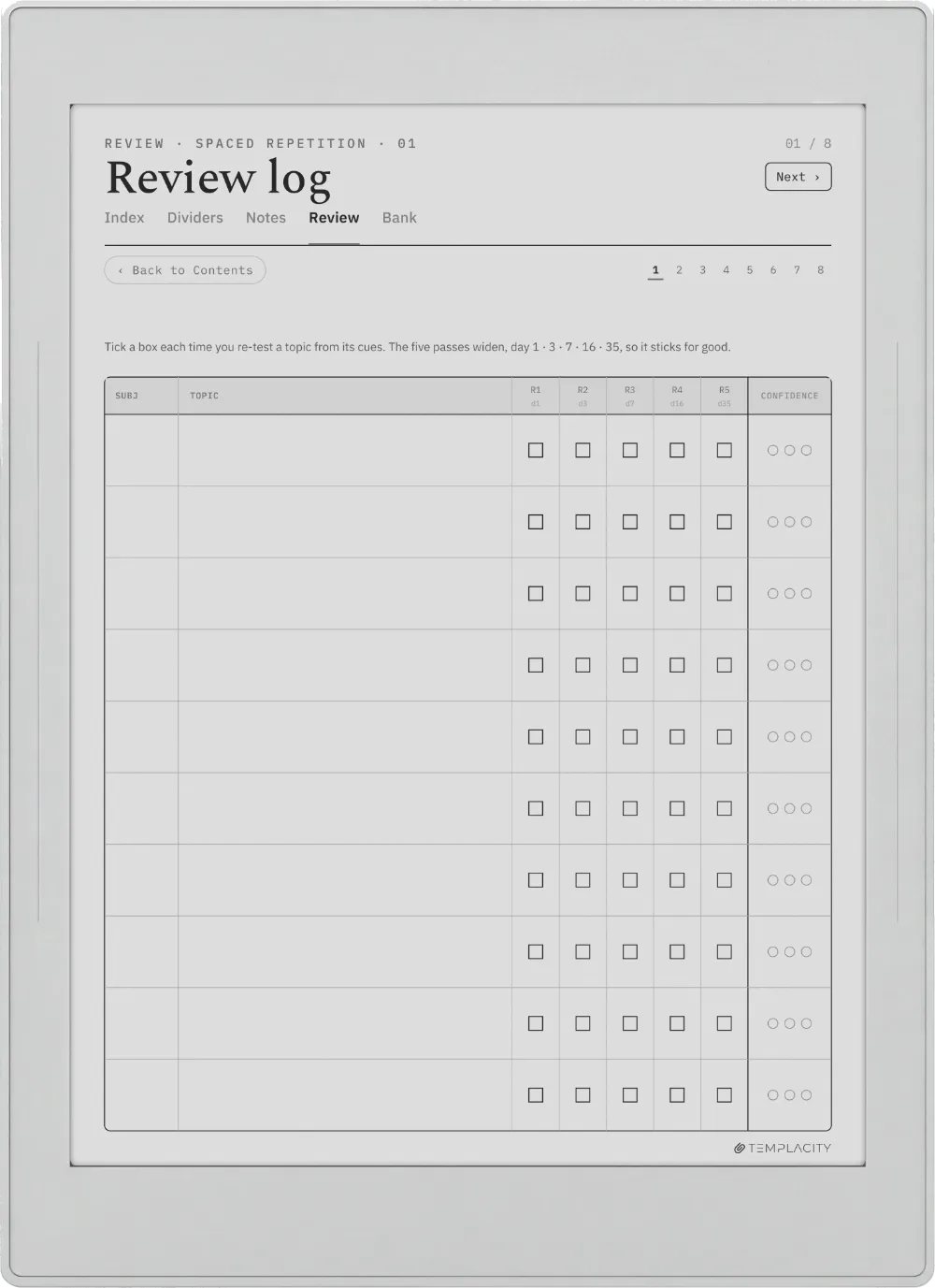 The Planner · Cornell Notes Supernote Nomad page 2