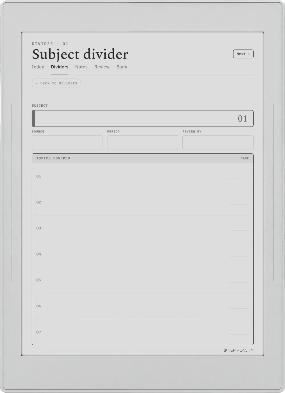 The Planner · Cornell Notes Supernote Nomad page 4