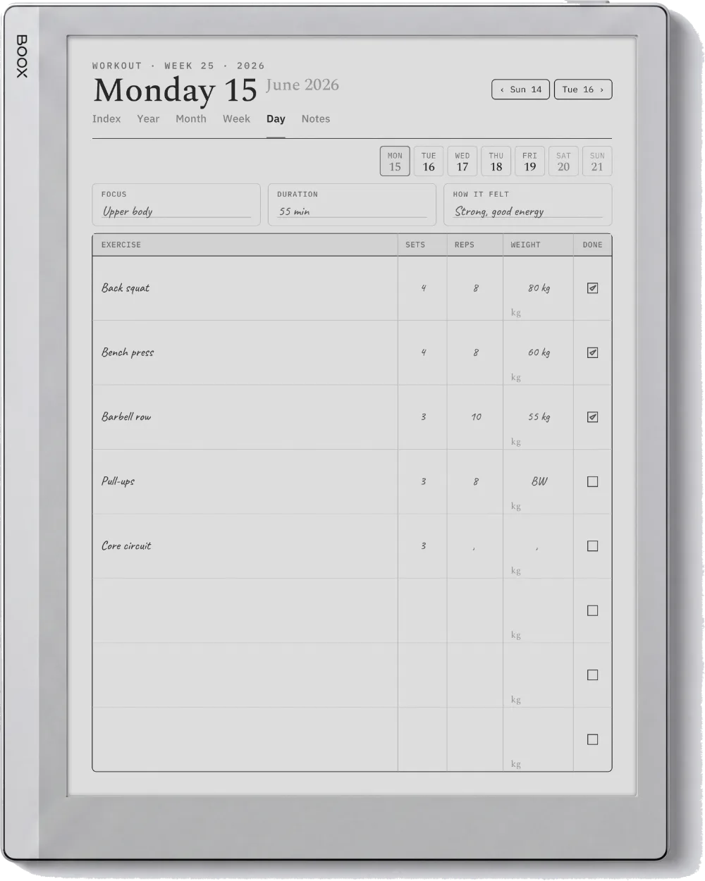 The Planner on the Boox Go 10.3