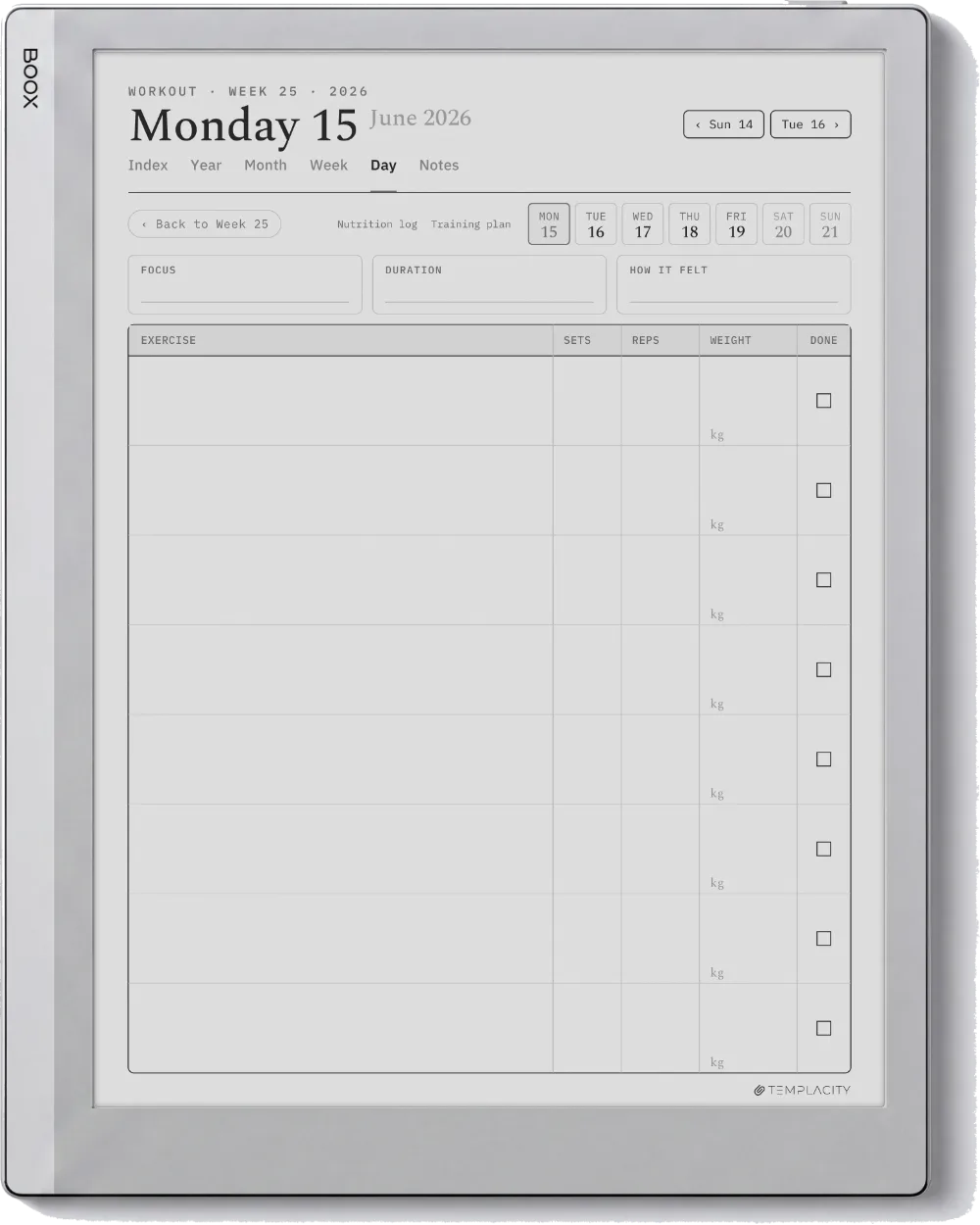 The Planner · Workout Boox Go 10.3 page 1