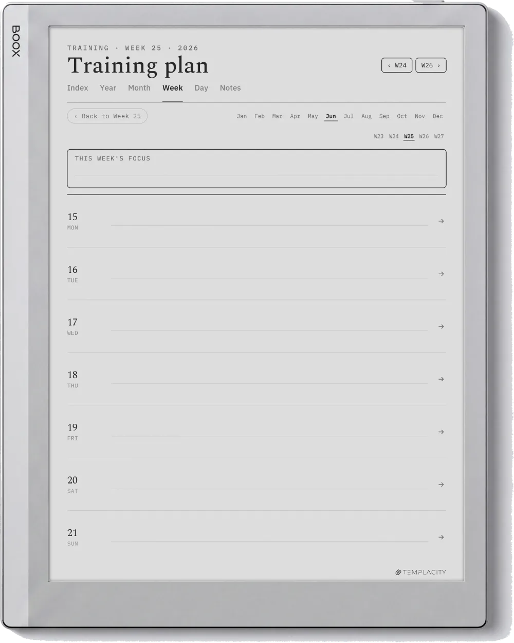 The Planner · Workout Boox Go 10.3 page 2