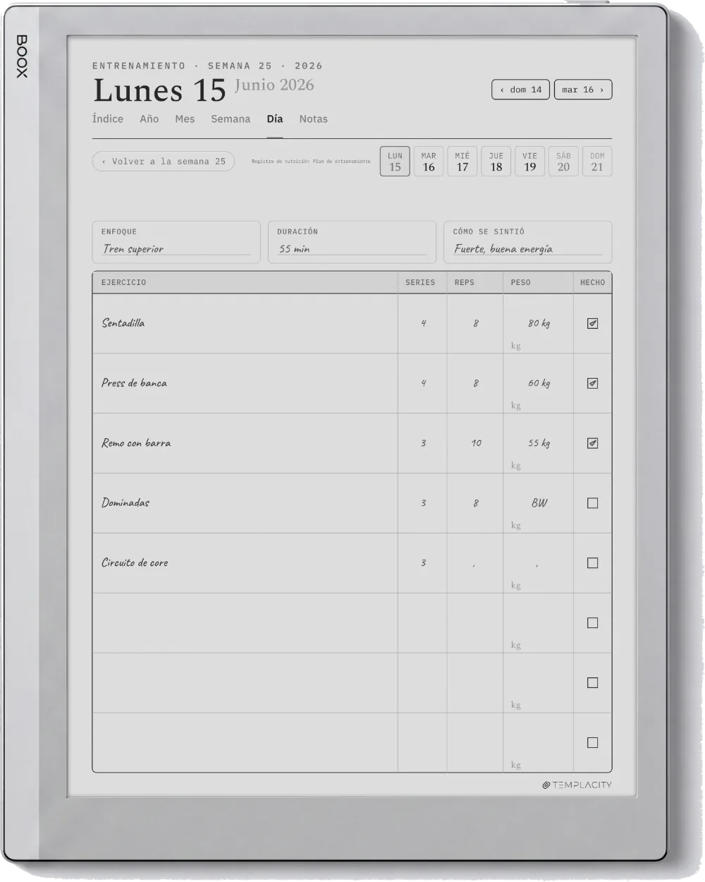The Planner en el Boox Go 10.3