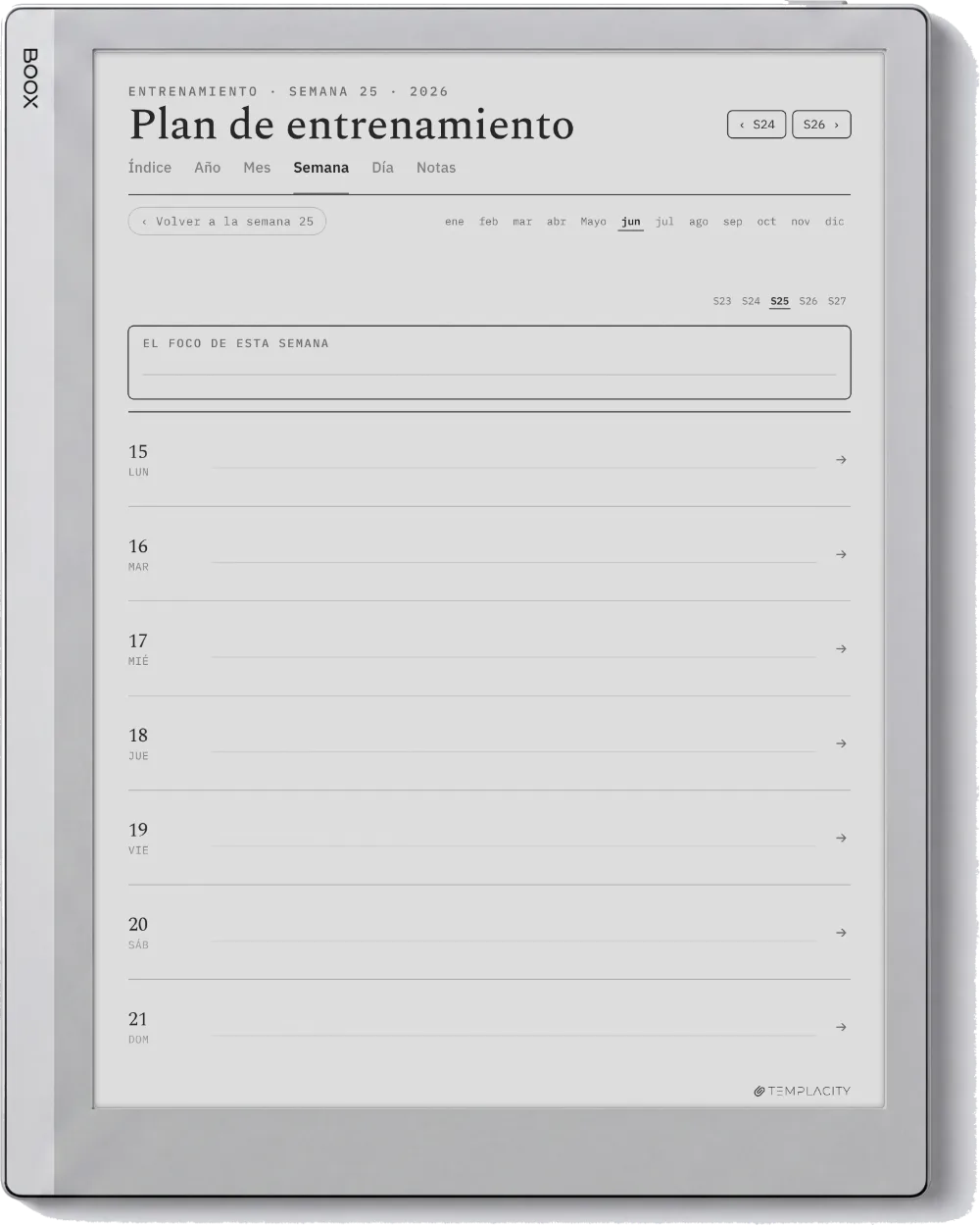 The Planner · Entrenamiento Boox Go 10.3 página 2