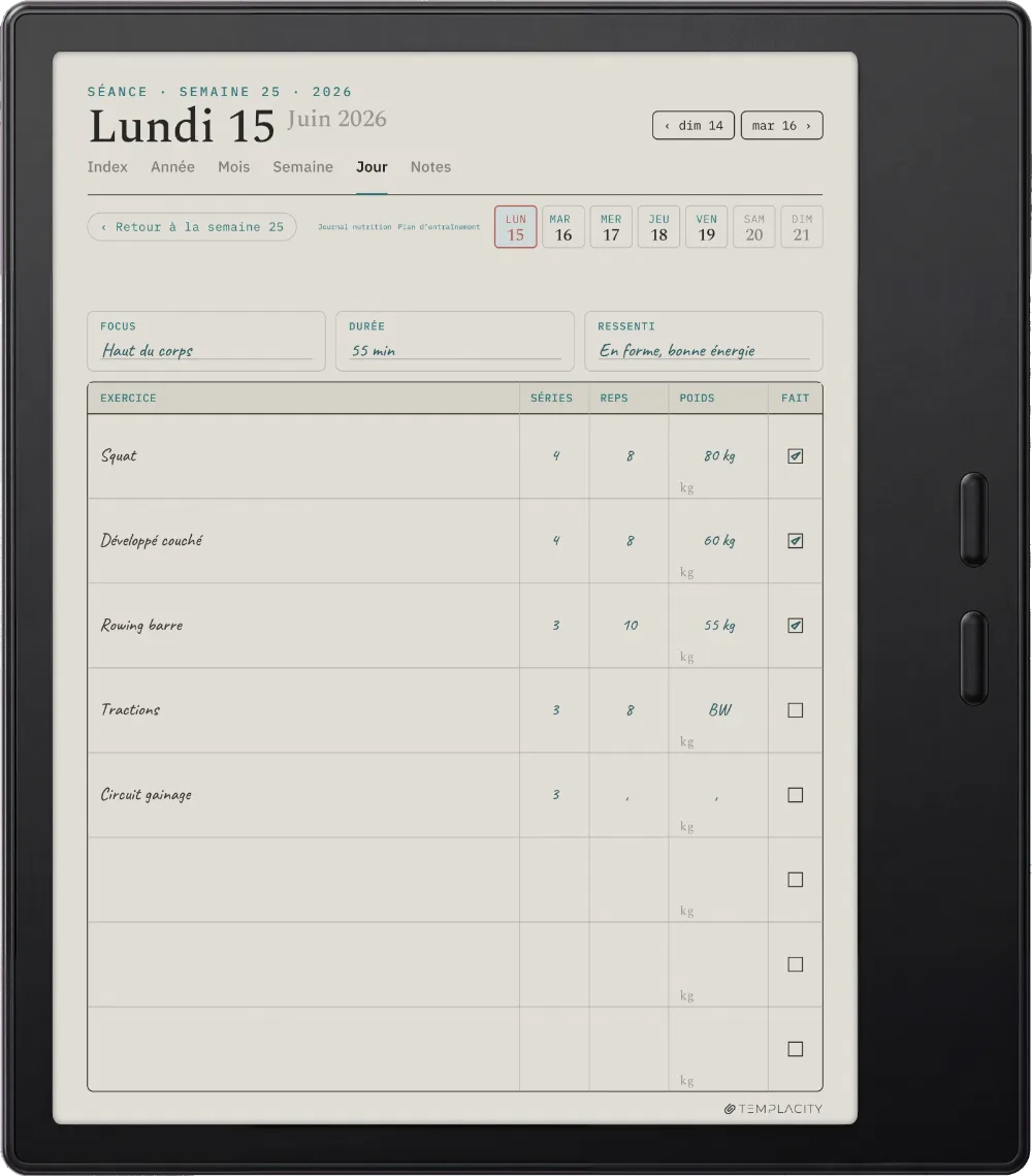 Le Planner sur la Boox Go Color 7 (Gen II)