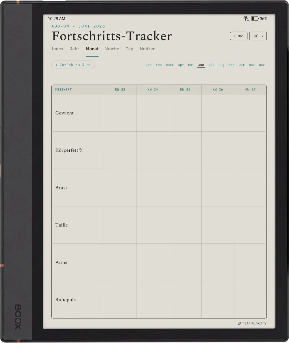 The Planner · Workout Boox Note Air4 C Seite 4