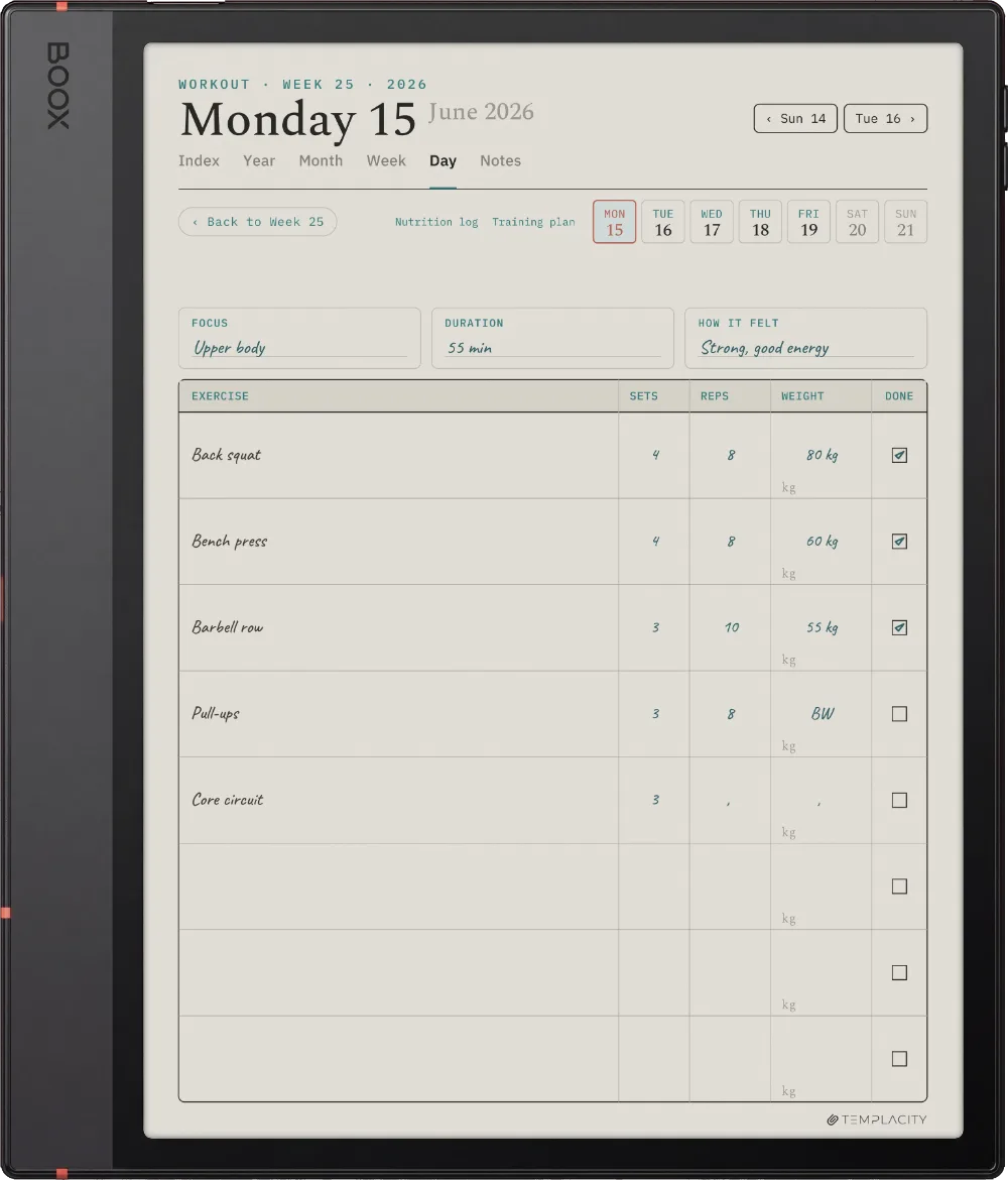 The Planner on the Boox Note Air5 C