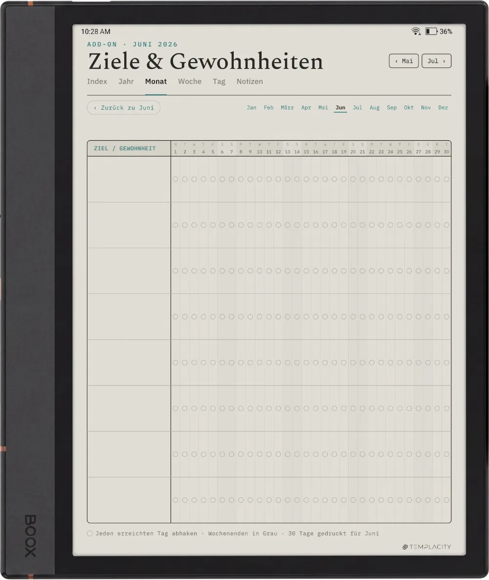 The Planner · Workout Boox Note Max Seite 5