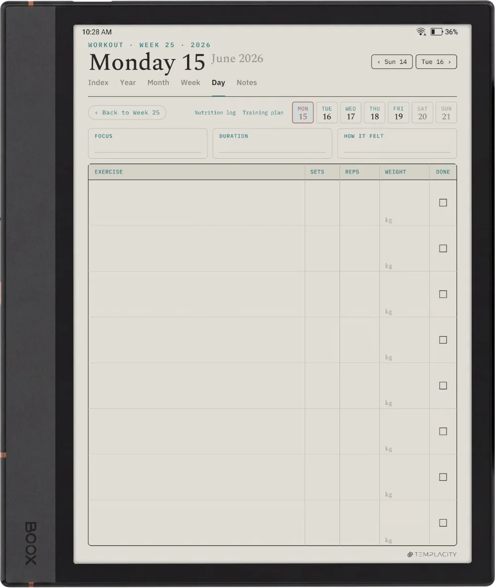 The Planner · Workout Boox Note Max page 1