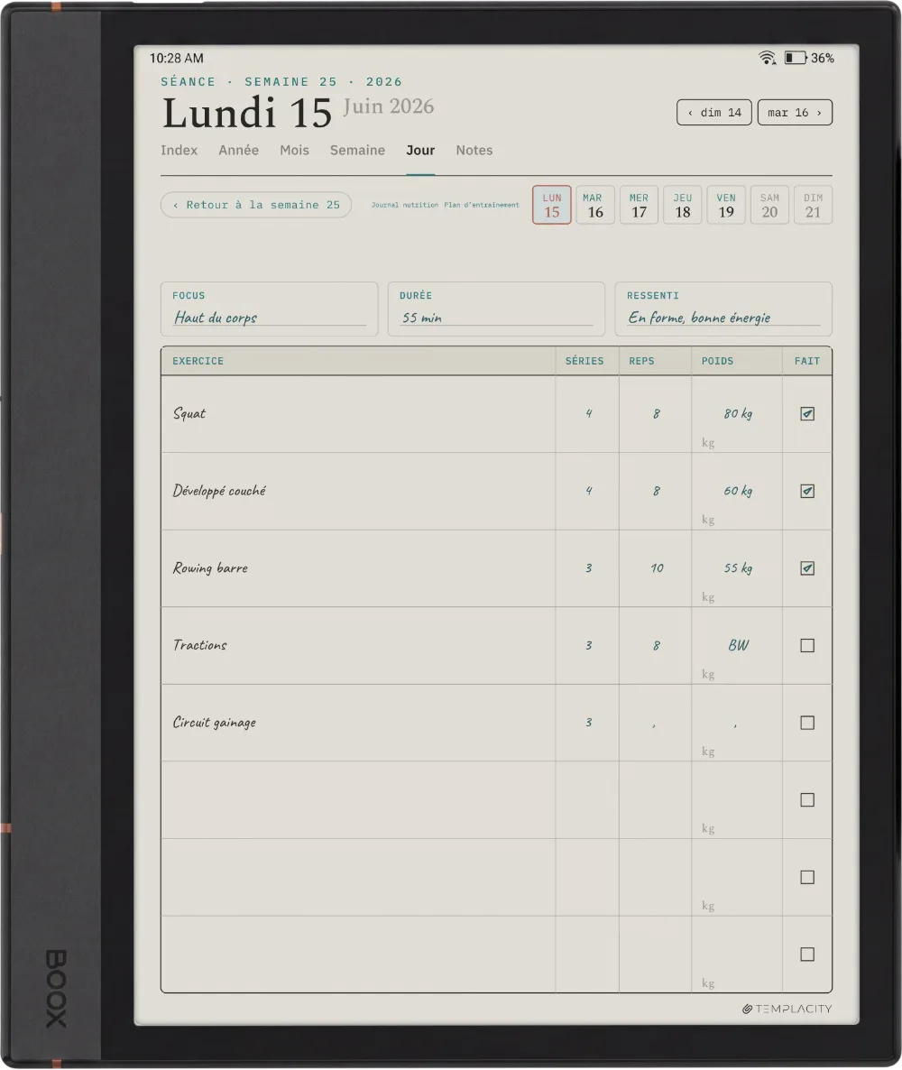 Le Planner sur la Boox Note Max