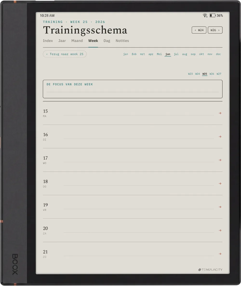 The Planner · Workout Boox Note Max pagina 2