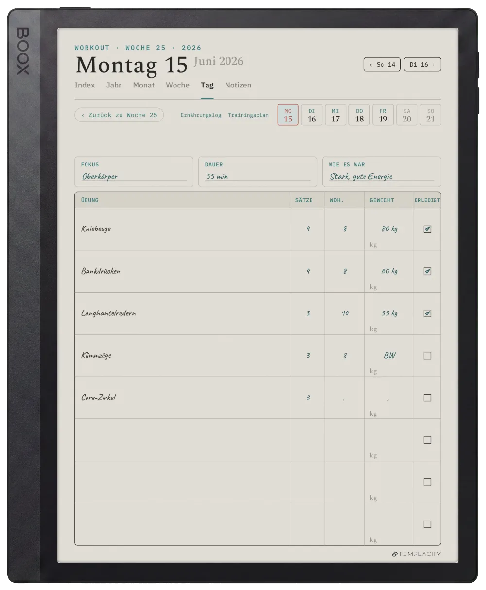 The Planner auf dem Boox Tab Ultra C Pro