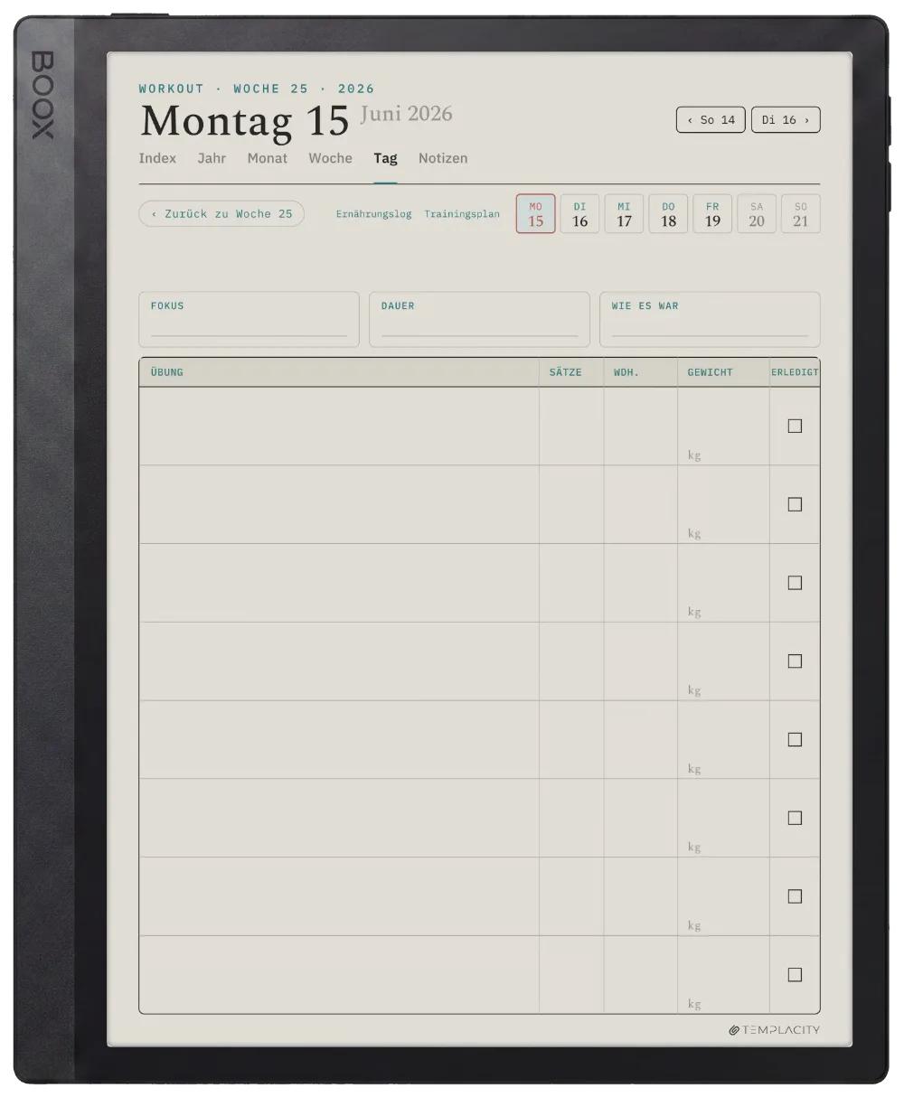 The Planner · Workout Boox Tab Ultra C Pro Seite 1