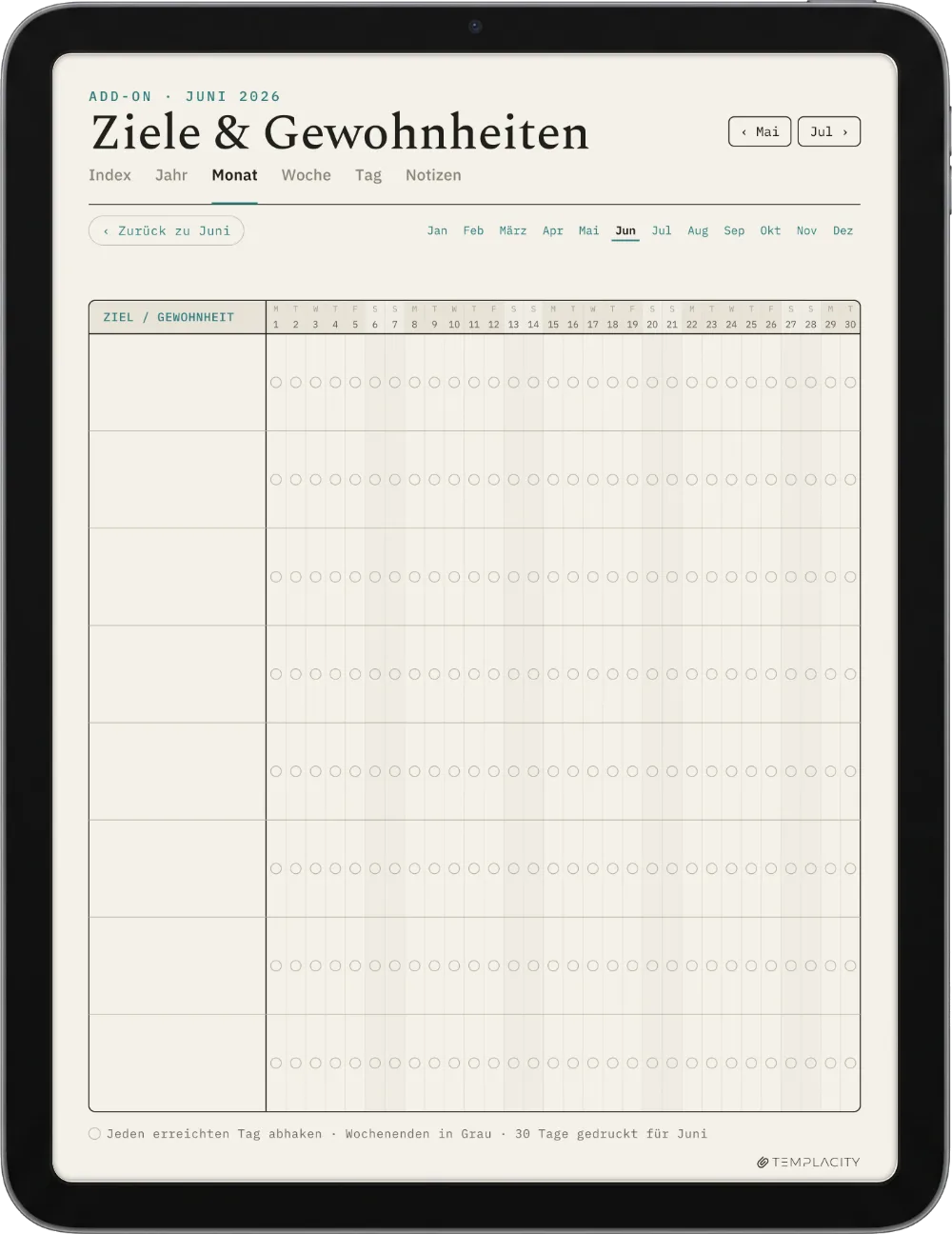 The Planner · Workout iPad Seite 5