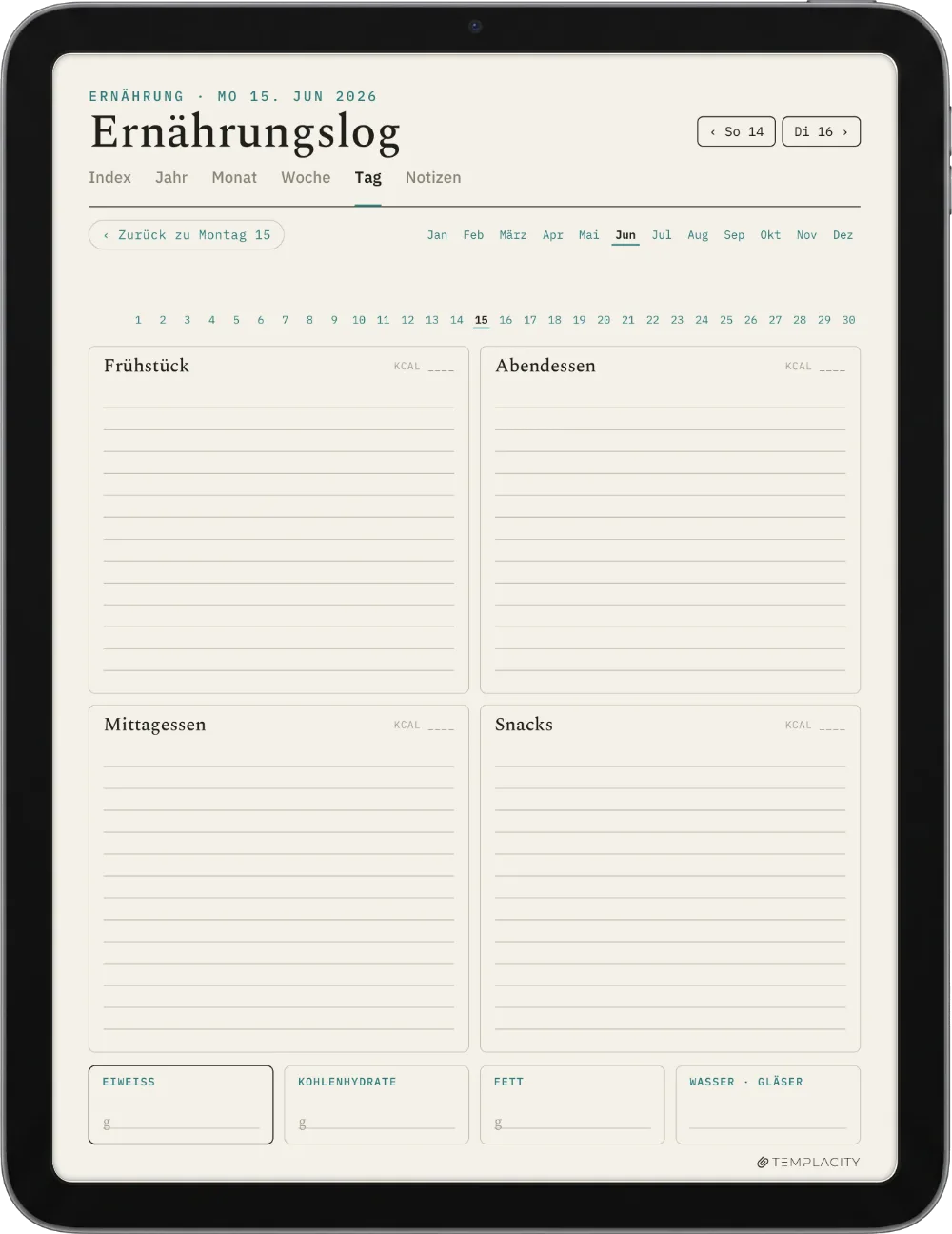 The Planner · Workout iPad Seite 3