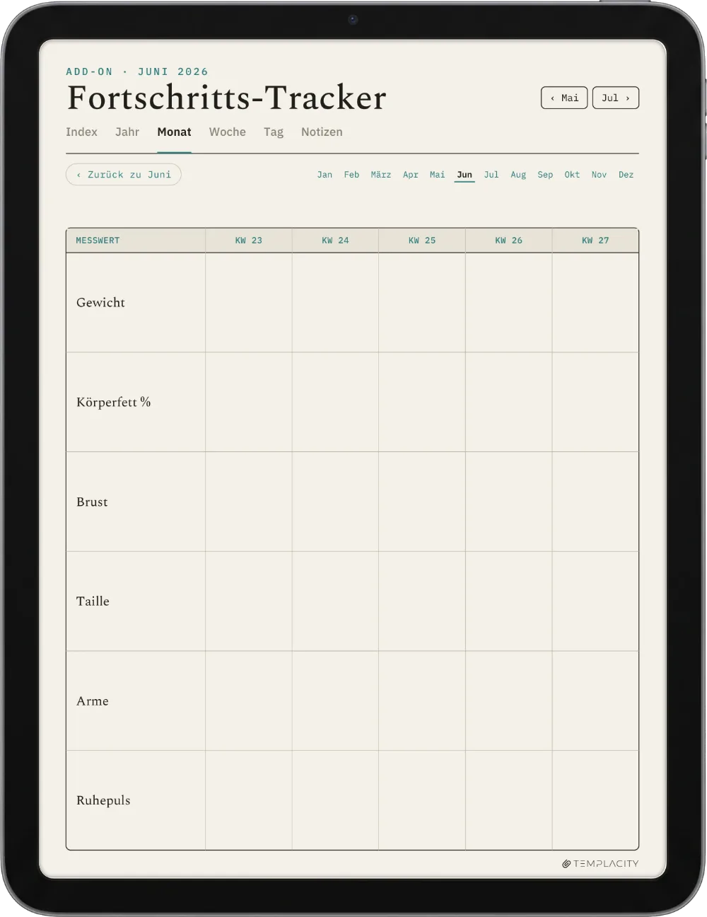 The Planner · Workout iPad Seite 4