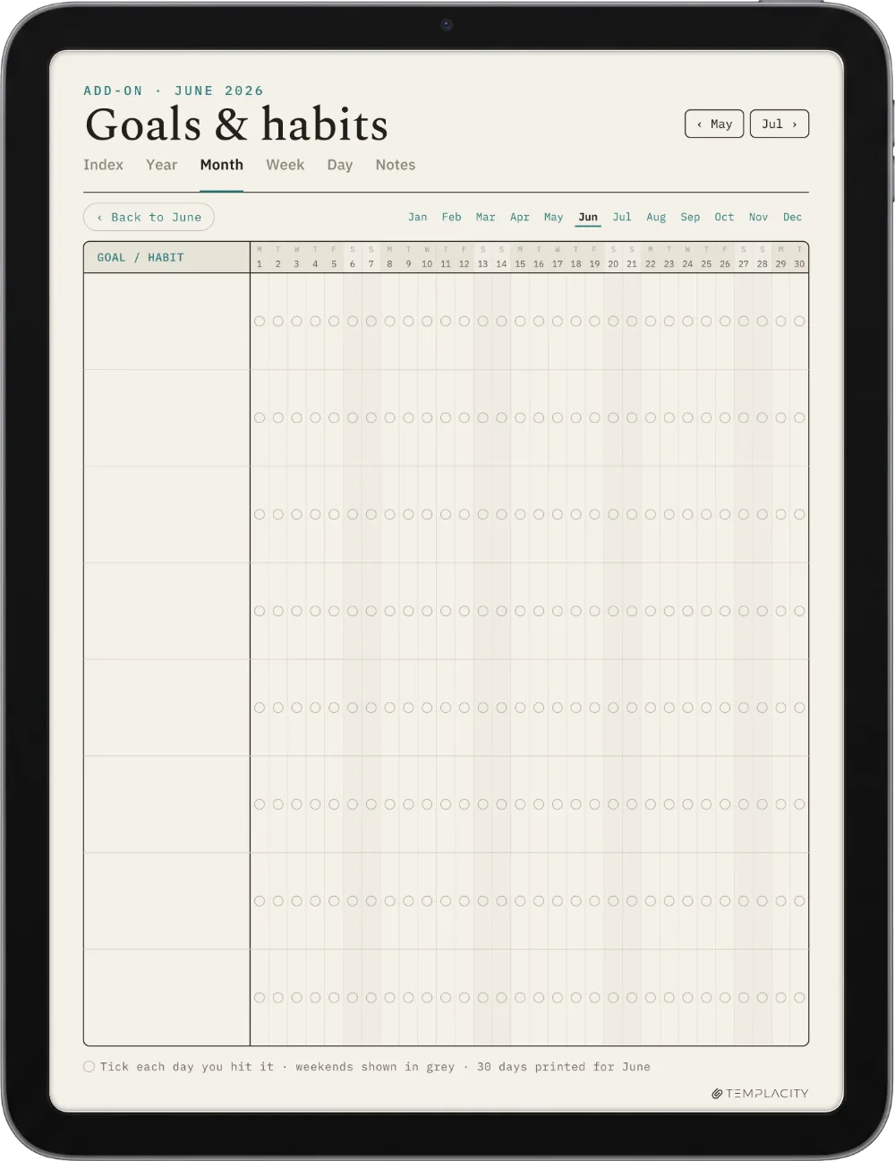 The Planner · Workout iPad page 5