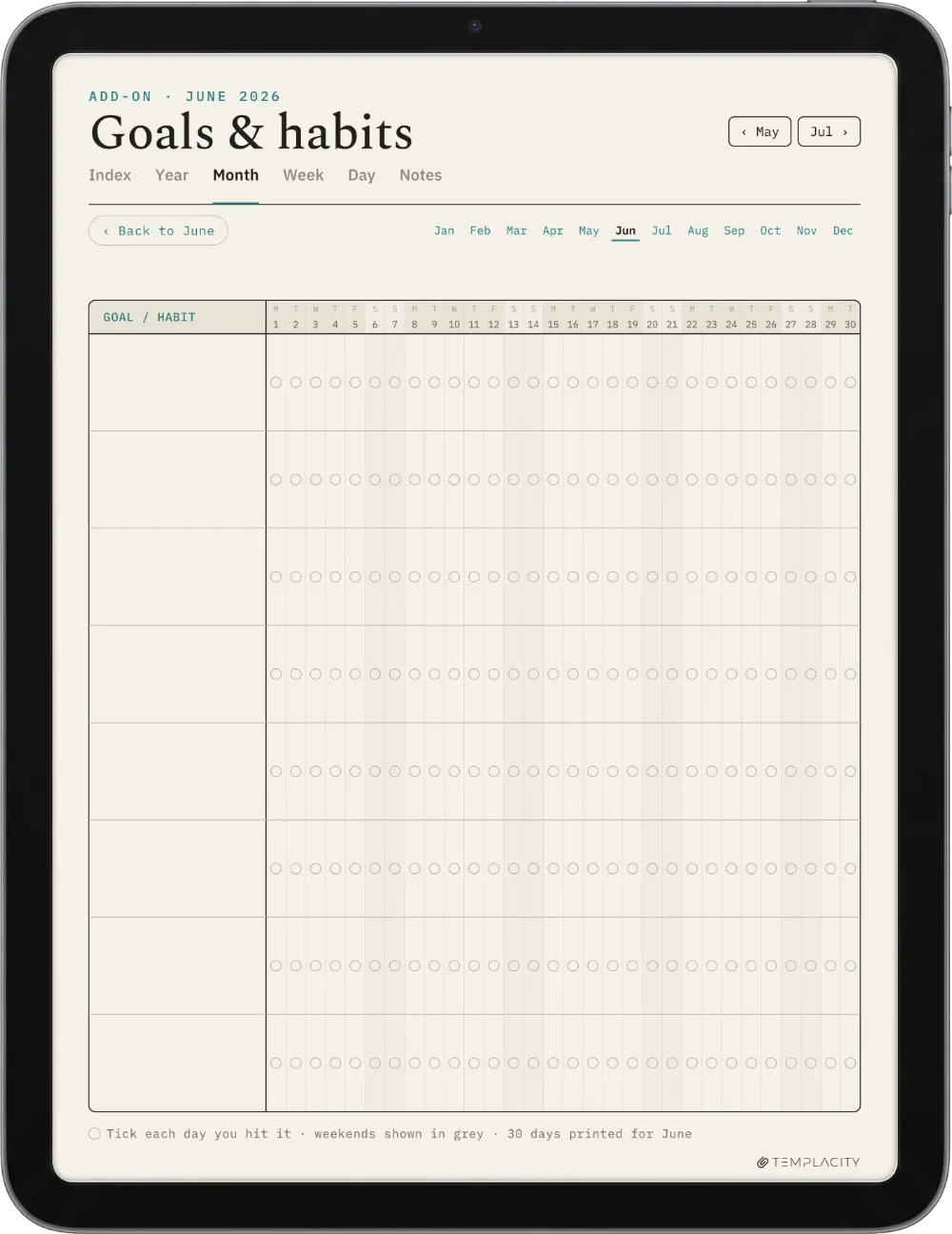 The Planner · Workout iPad page 5