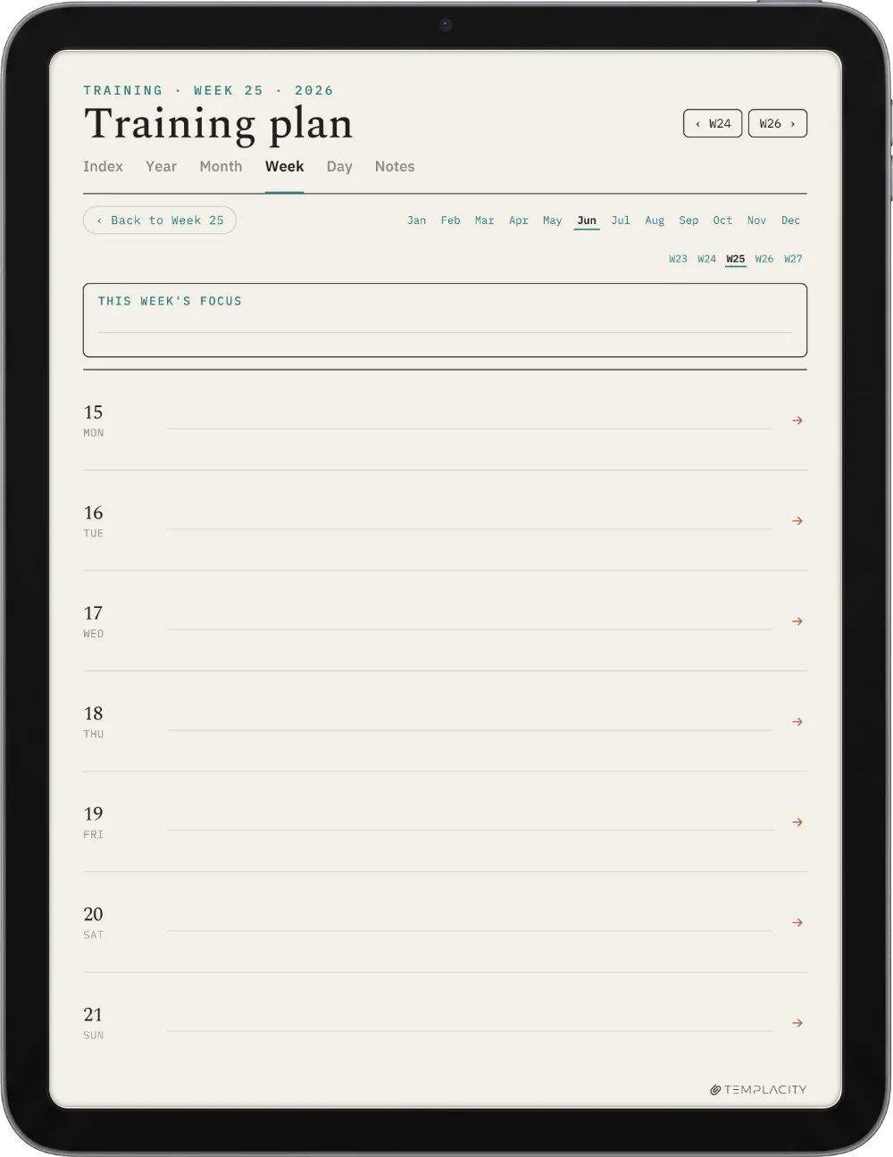 The Planner · Workout iPad page 2