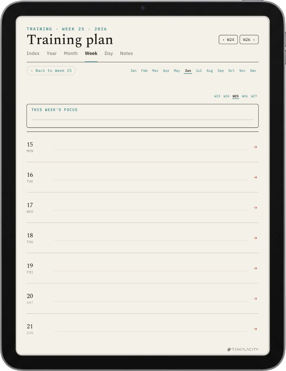 The Planner · Workout iPad page 2